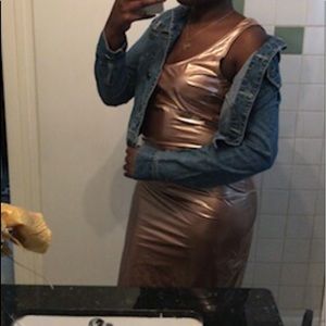 Rose gold metallic dress bodycon